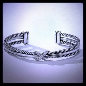 David Yurman “crossover X bracelet with diamonds”